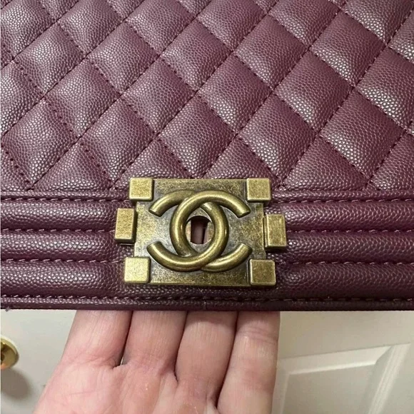 Chanel Aubergine Quilted Shoulder Bag - Picture 3 of 5